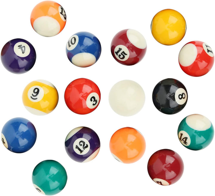Billardkugeln Set 16 Stück 38 mm Mini Pool Ball Billard Set aus Kunstharz Mini Billardtisch Zubehör