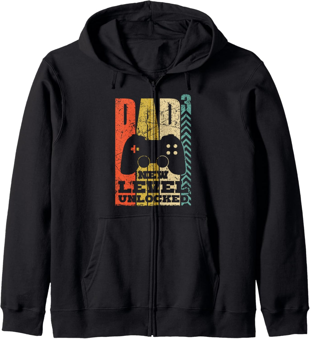 dreifacher Papa Gamer Vater 3 Kinder Retro Zocker Kapuzenjacke