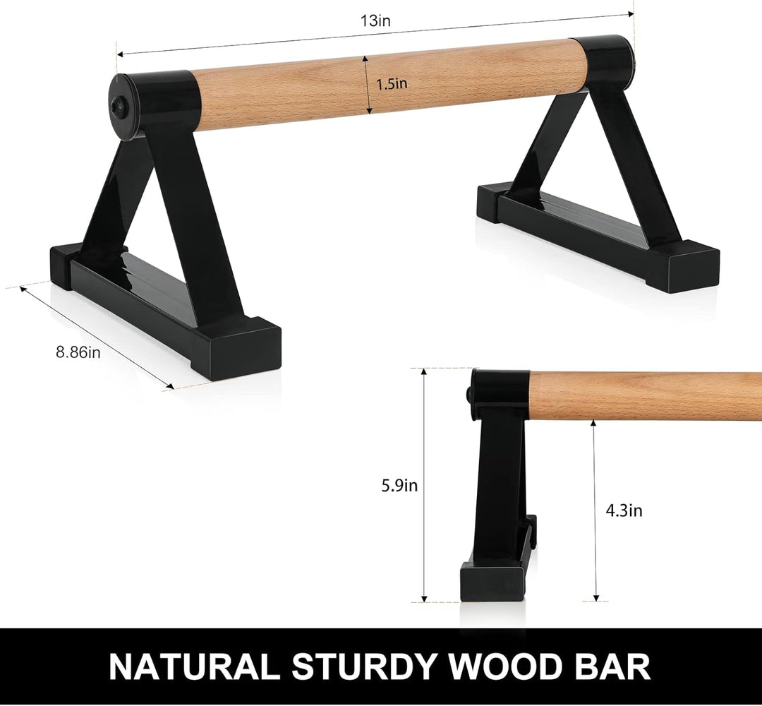 Liegestützstangen aus Holz, Parallett-Stangen, Anti-Rutsch-Handstandstangen für Calisthenics, Fitnes