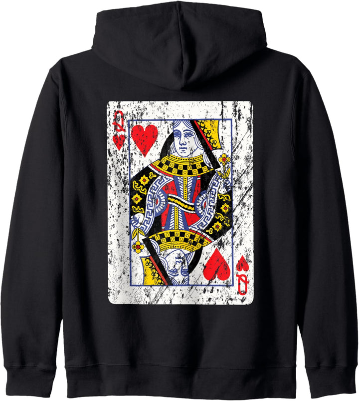Playing Card Queen of Hearts Kapuzenjacke