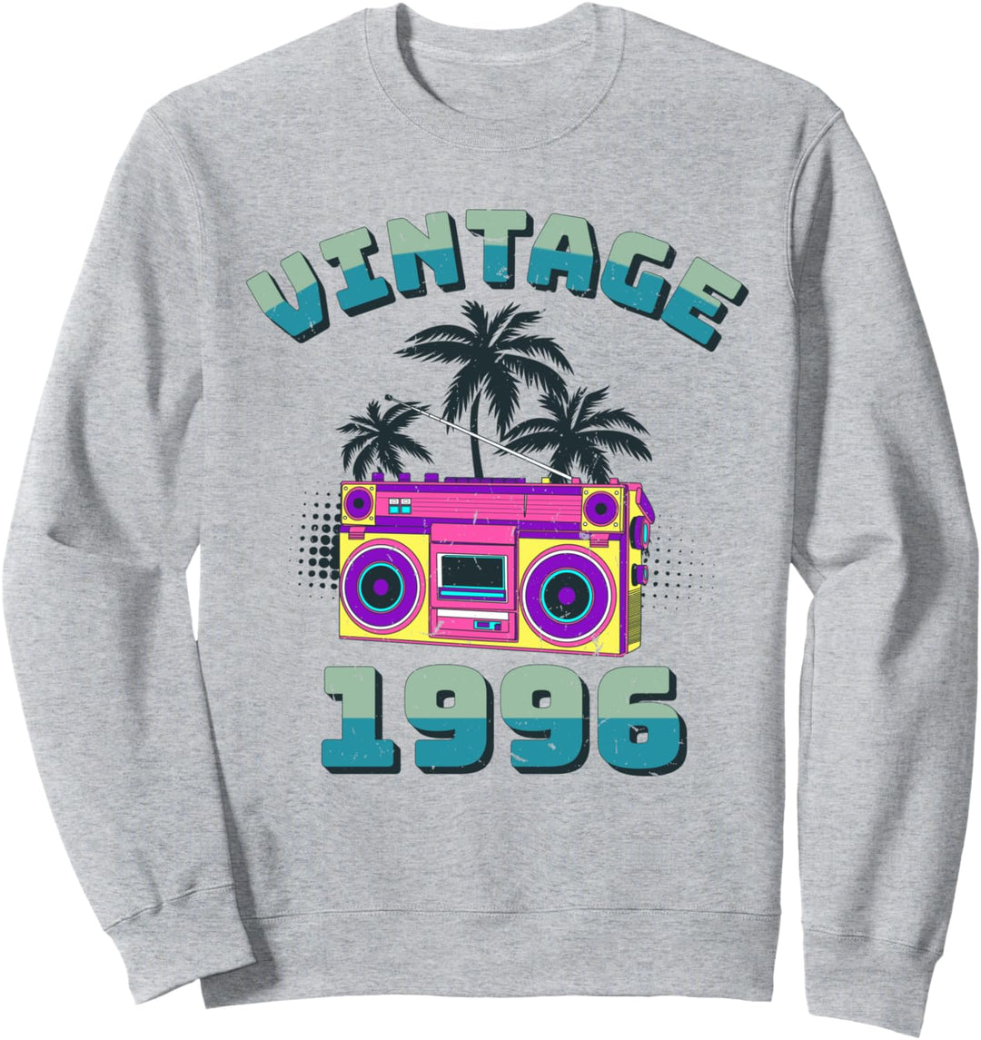24 Geburtstag Mann Frau Vintage 1996 Jahrgang Geschenk Retro Sweatshirt