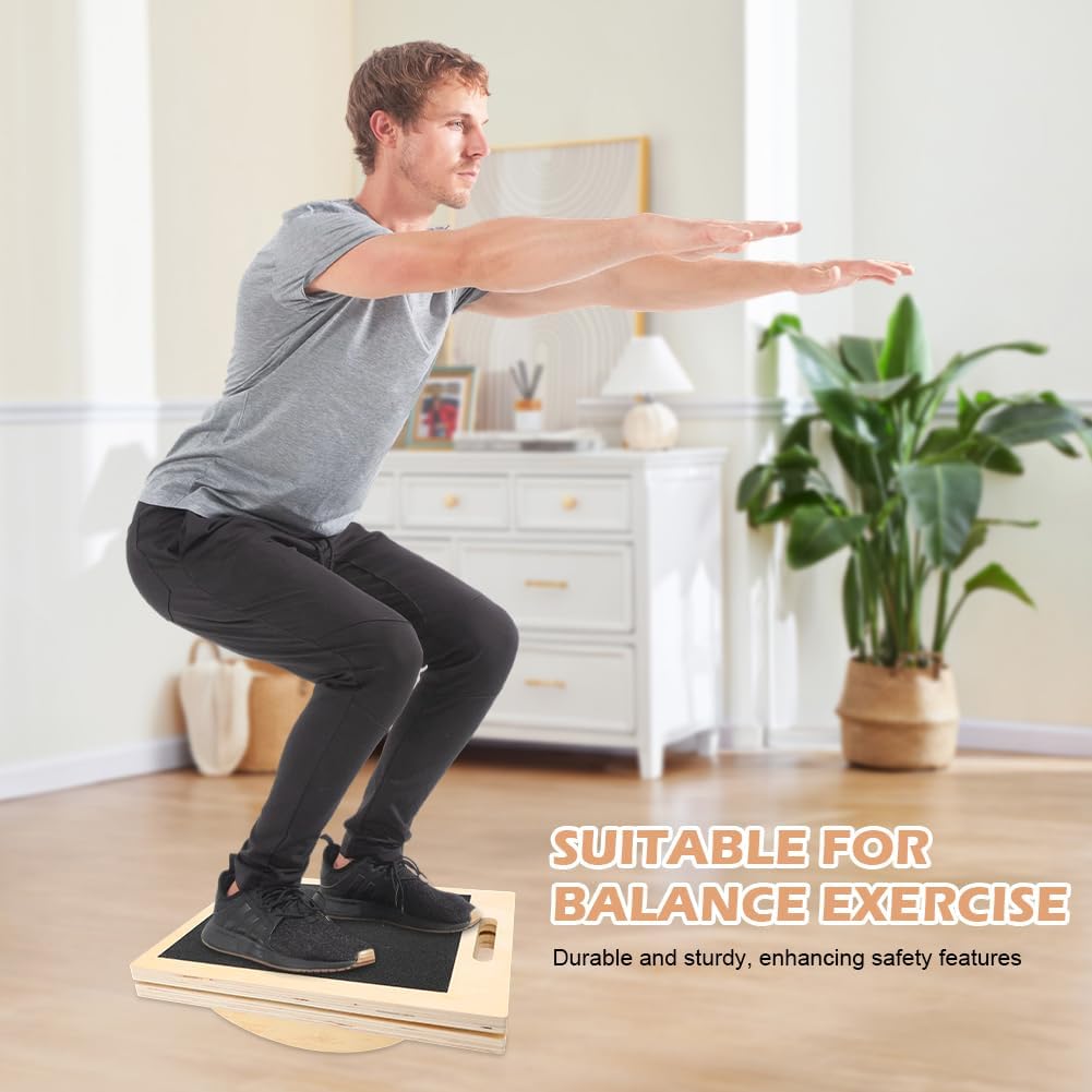 Balance Board Wadendehner aus Holz, Einstellbares Rutschfestes Balanceboard Schrägbrett Erwachsene f
