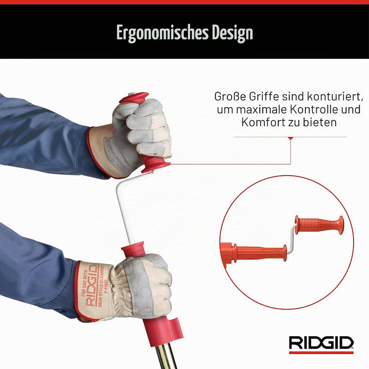 RIDGID 59787 Modell K-3 WC-Reinigungsspirale, 1 m lange WC-Sspirale mit Ovalbohrer zur Reinigung blo