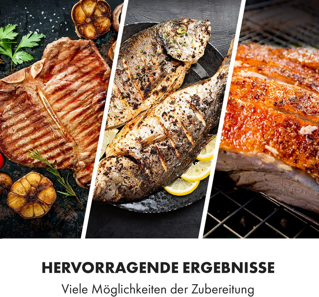 Klarstein 2-in-1 Rotisserie Grill mit Motor, Mini, mit Drehspiess, Elektrischer Spiessgrill für Hähn