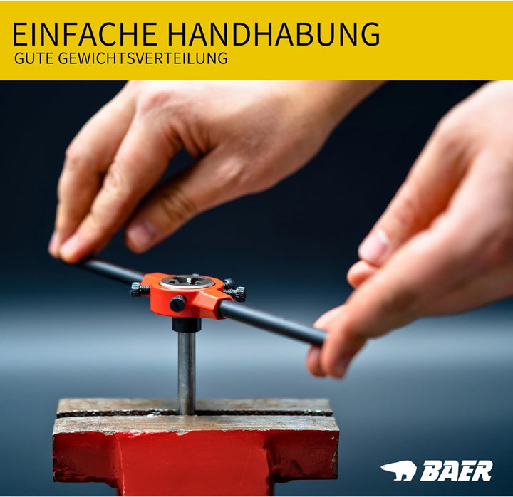 BAER Pro Schneideisenhalter 65 x 25mm, M 27-36, BSW 1.1/8-1.3/8 - DIN 225 - Halter für Schneideisen