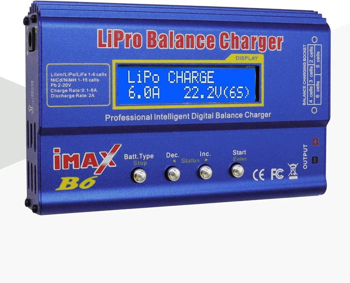 RUIZHI Lipo Ladegerät, 80W 6A Professional Balance High Power Ladegerät fü für LiPo/Li-Ion/Life (1-6