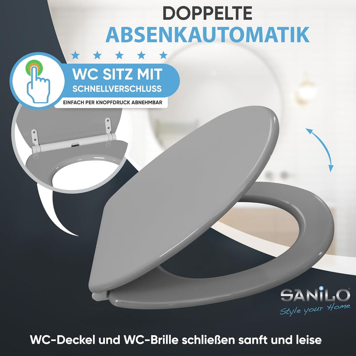 Sanilo WC-Sitz mit Absenkautomatik I Hochwertiger Toilettensitz aus Holz I Toilettendeckel in versch