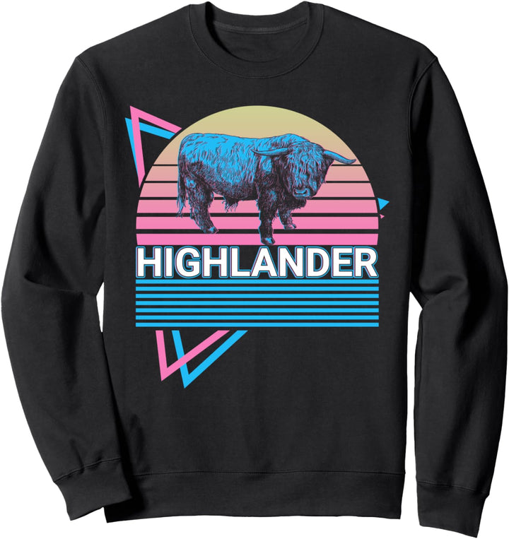 Highlander Scottish Highland Cow Retro Sweatshirt