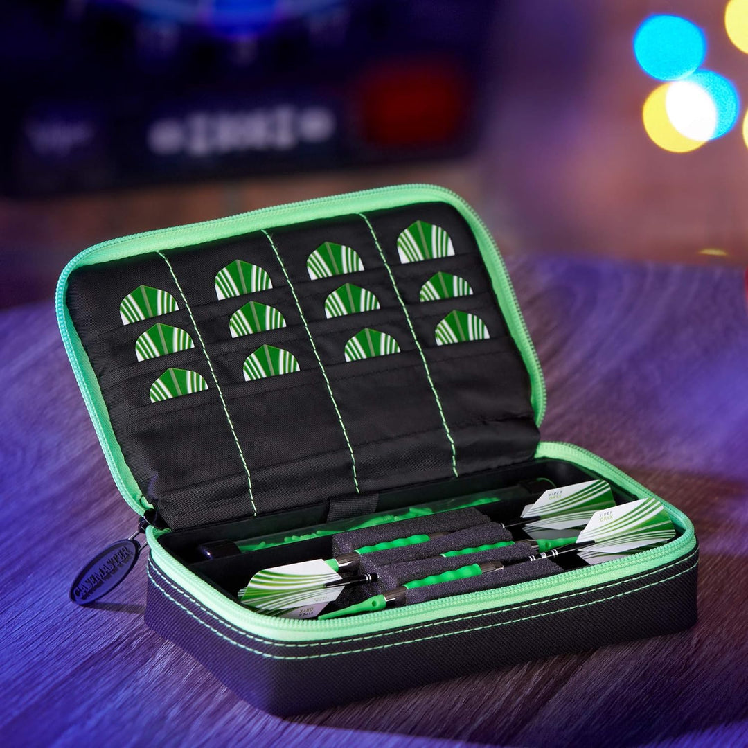 Casemaster Plazma Dartkoffer für weiche Dartpfeile mit Stahlspitze, für 3 Dartpfeile und integrierte