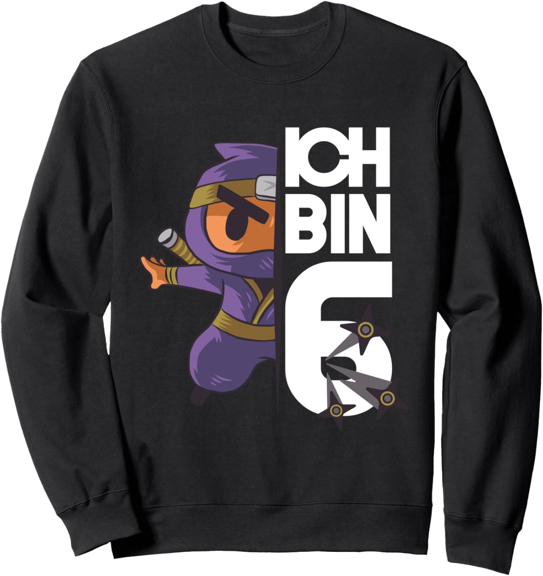 6 Jahre Alt Ninja Kindergeburtstag - Ich Bin 6 Sweatshirt