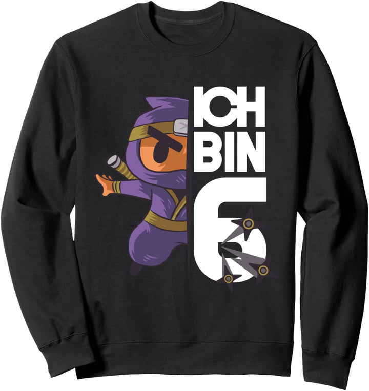 6 Jahre Alt Ninja Kindergeburtstag - Ich Bin 6 Sweatshirt