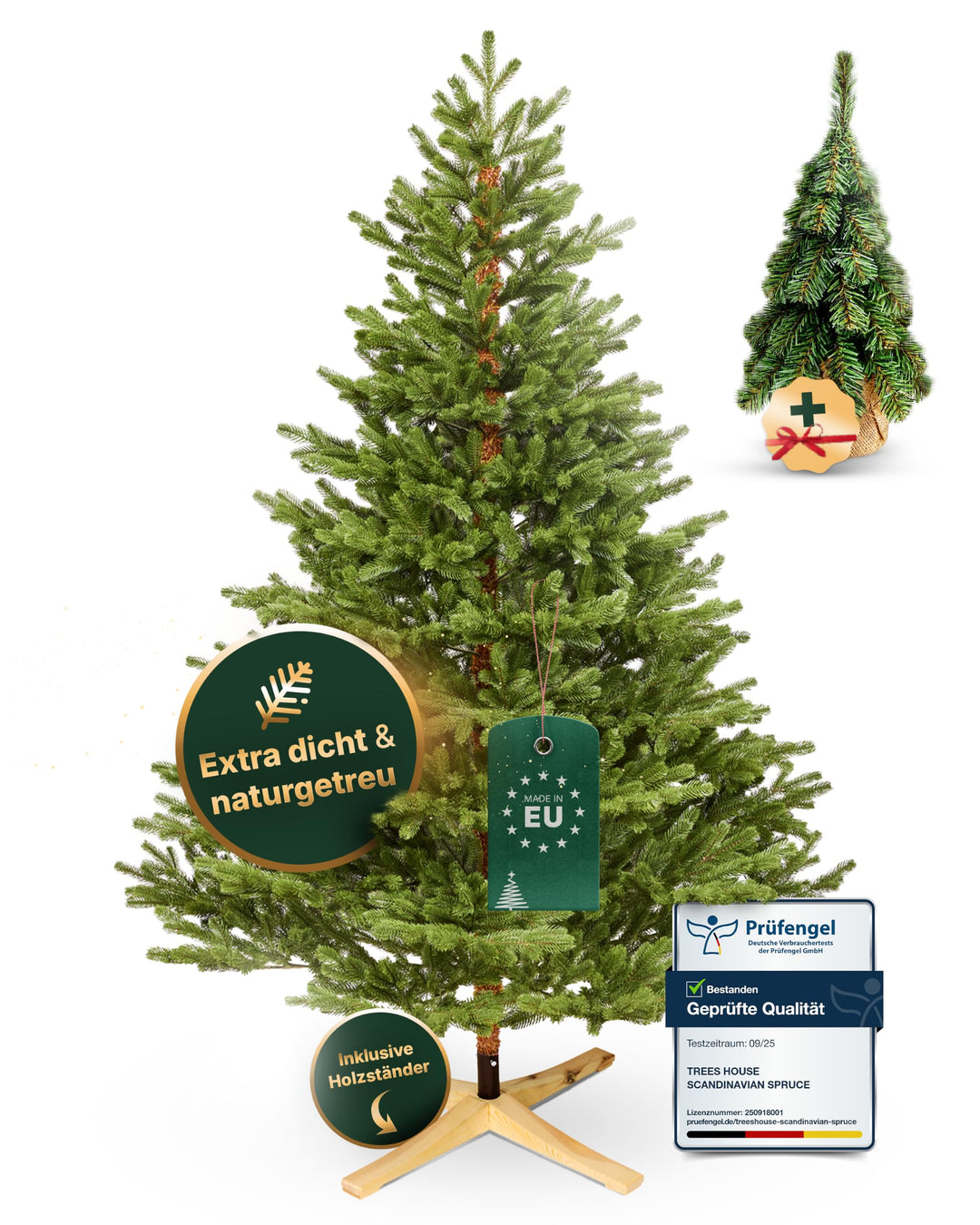 Premium Künstlicher Weihnachtsbaum 180 cm Scandinavian Spruce [100% Spritzguss] Tannenbaum Künstlich