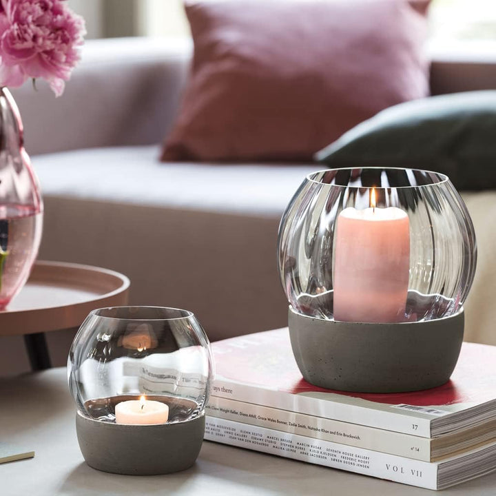 Villeroy & Boch – Rose Garden Home Windlicht, 155 mm, Kristallglas/Beton Windlicht 15,5 cm, Windlich