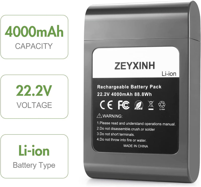 ZEYXINH 22.2V 4000mAh Ersatzakku für Dyson DC31 DC34 DC35 DC44 DC45 Handstaubsauger, Ersatz für 9170