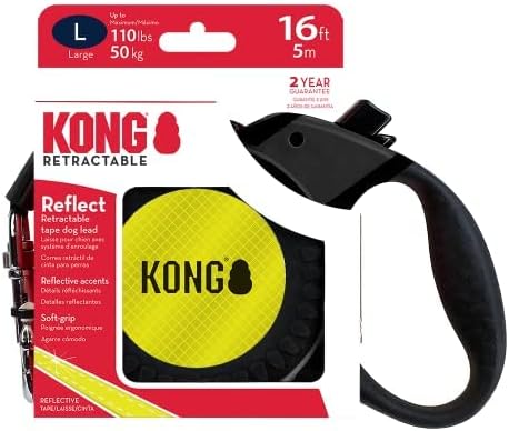 KONG ausrollbare Hundeleine in 5m Länge I Für grosse Hunde bis 50kg I Grösse L I Hochwertige Rolllei