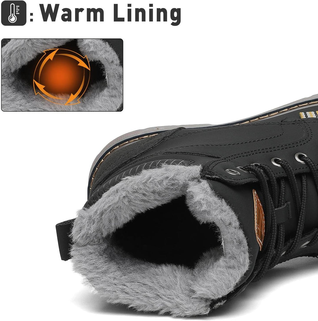 Mishansha Unisex Winterschuhe Winterstiefel mit Warm Gefüttert, Gr. 36-48 38 EU Tinte Schwarz, 38 EU