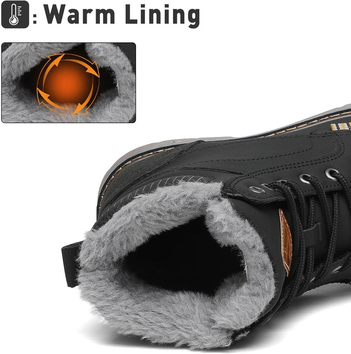 Mishansha Unisex Winterschuhe Winterstiefel mit Warm Gefüttert, Gr. 36-48 36 EU Tinte Schwarz, 36 EU