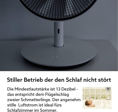 BALMUDA The GreenFan | Stand-/Tischventilator | DC Motor | Leise 13 dB | 1.5W Energie Sparen | 15m R