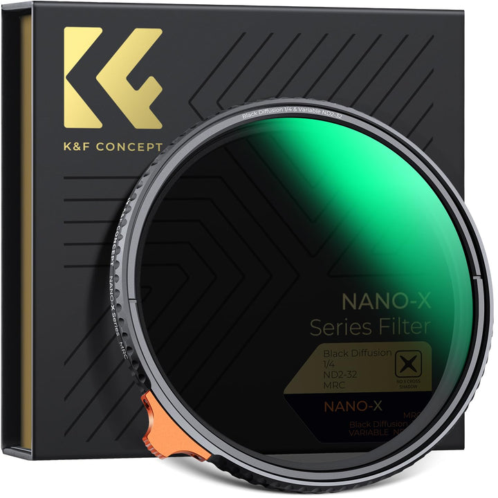 K&amp;F CONCEPT Filter 52mm Black Mist 1/4 &amp; Variable ND2-ND32 2-in-1-Multifunktionsfilter (Nano-Xcel Se