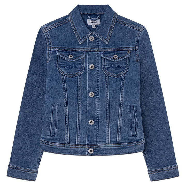Pepe Jeans Mädchen New Berry Denim Jacket 8 Jahre Blue (Denim-JR7), 8 Jahre Blue (Denim-JR7)