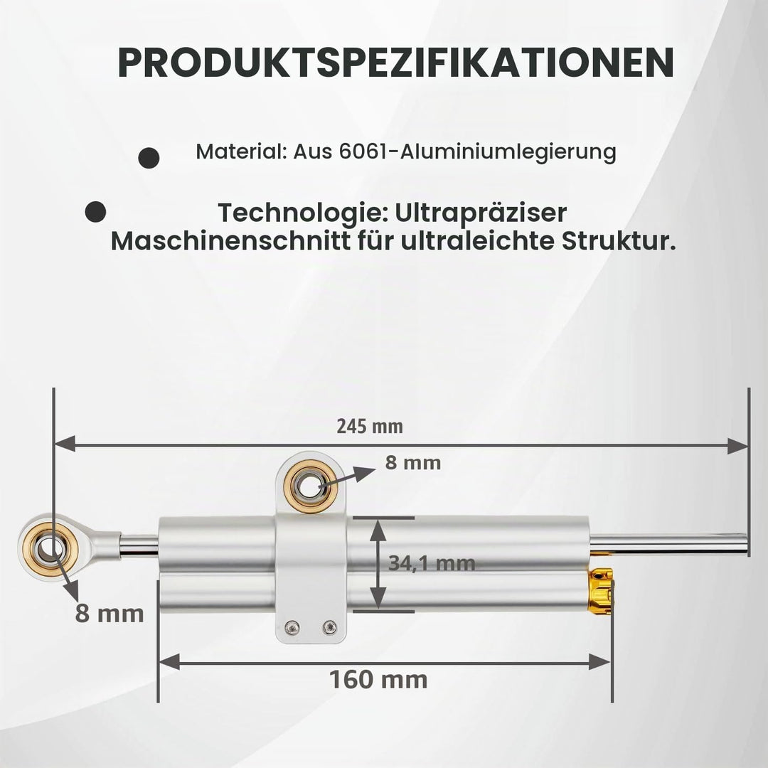 Lenkungsdämpfer Motorrad,CNC Aluminium Motorrad Lenkungsdämpfer Stabilisator Universal Einstellbar F