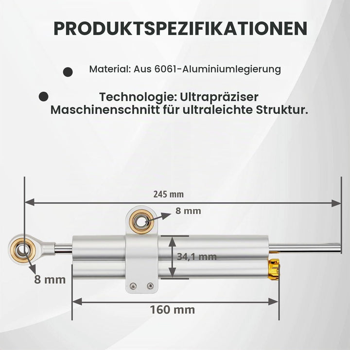 Lenkungsdämpfer Motorrad,CNC Aluminium Motorrad Lenkungsdämpfer Stabilisator Universal Einstellbar F