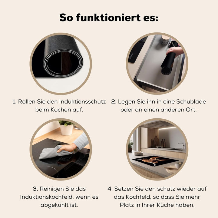 Herdabdeckplatte 70x52 cm Einteilig Induktionsmatte Küche Abdeckung Ceranfeld Herd Abdeckplatte Deko