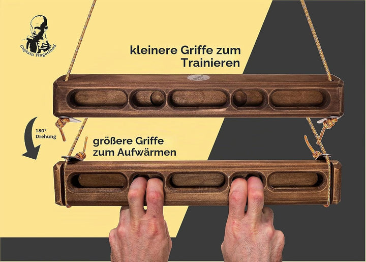 Captain Fingerfood Kletterboard Trainingsboard Hangboard 180° (Braun,