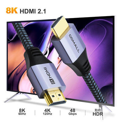 DDMALL 8K HDMI 2.1 Kabel 3m 2Stück, 48 Gbit/s Ultrahochgeschwindigkeit 8K60Hz 4K144Hz 4K120Hz eARC H