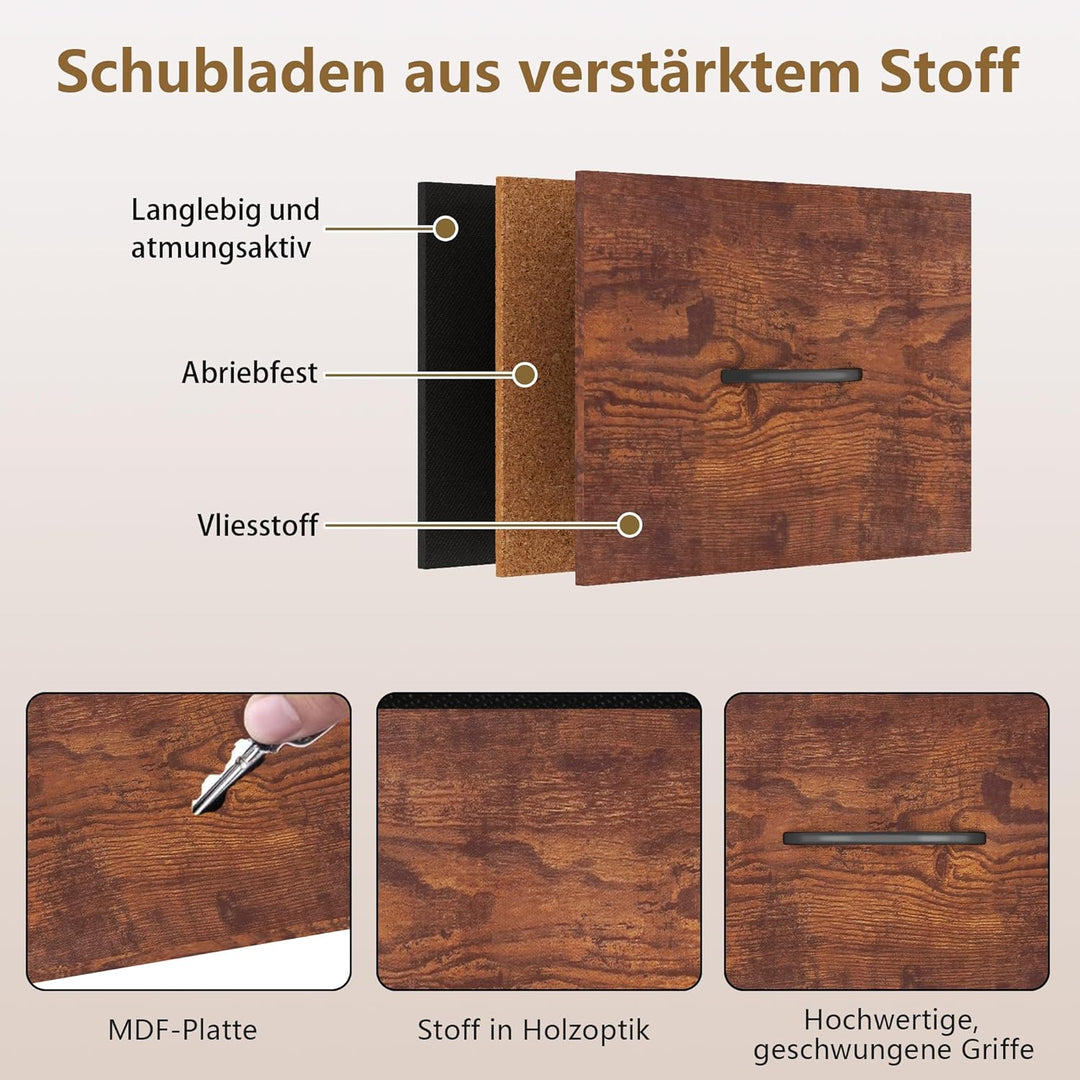 Gyfimoie Kleiderständer, Offener Kleiderschrank mit 3 Stoffschubladen, Kleiderstange mit Hängeschien