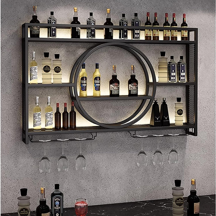 Wand Montiert Bar Regal，Schwebende Regale Weinregale Industrielles Wandregal Bar Eisen Display StäNd