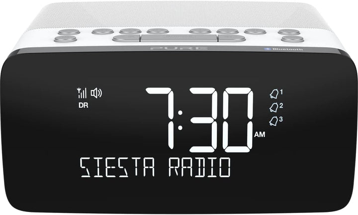 Pure Siesta Charge Bluetooth Radiowecker Digital mit Ladepad (DAB/DAB+ Digital- und UKW-Radiowecker,