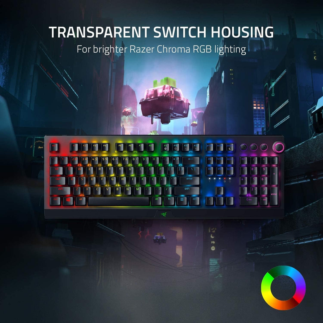 Razer BlackWidow V3 Pro (Green Switch) - Kabellose Mechanische Gaming Tastatur (Klickende Mechanisch
