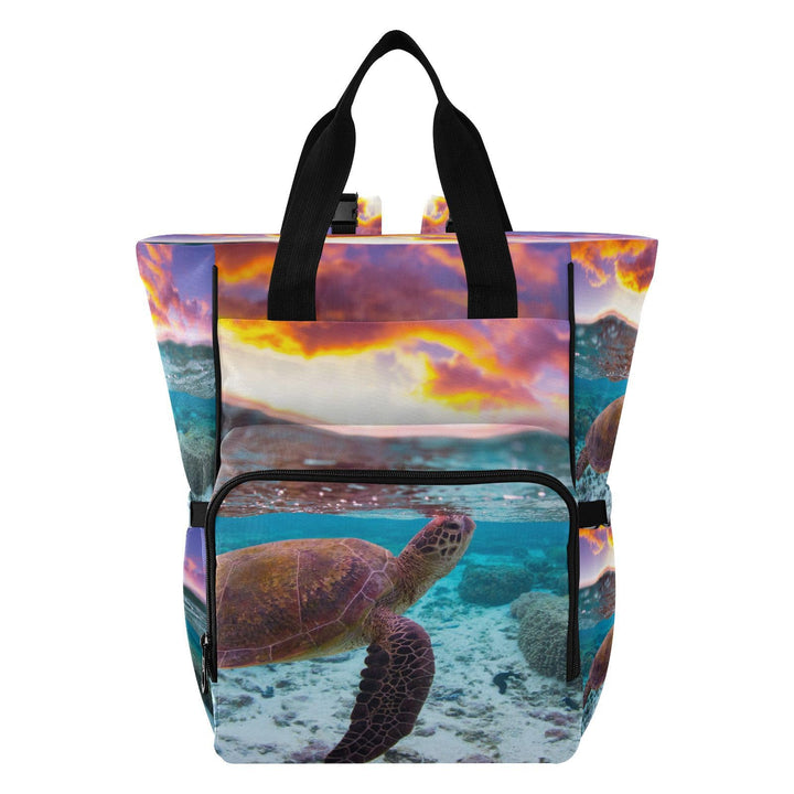 Vnurnrn Die Schildkröte Mom Taschen Wickeltasche Reiserucksack Grosse Kapazität Schulter für Freien