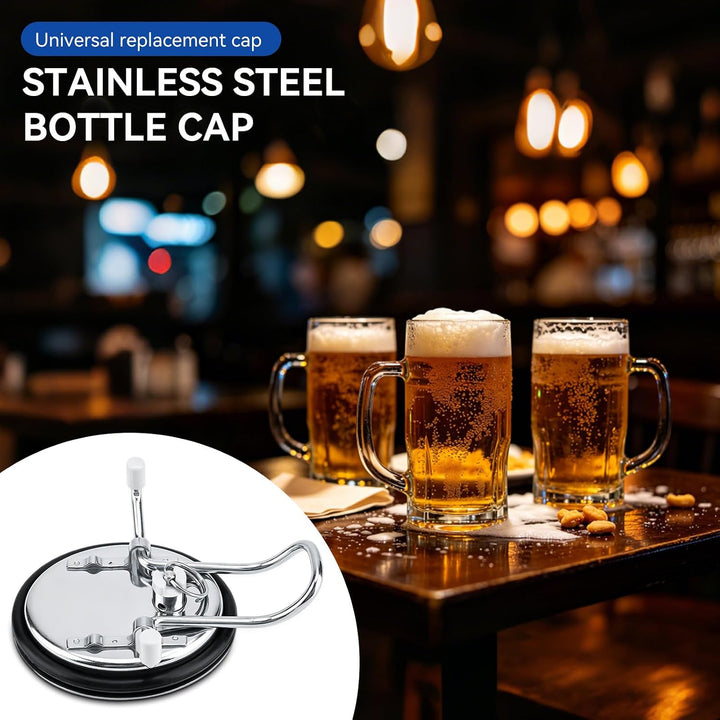 Keg Lid, Stainless Steel Beer Lid Continuous Carbonation Keg Lid Corny Keg Lid with Liquid Post Kohl