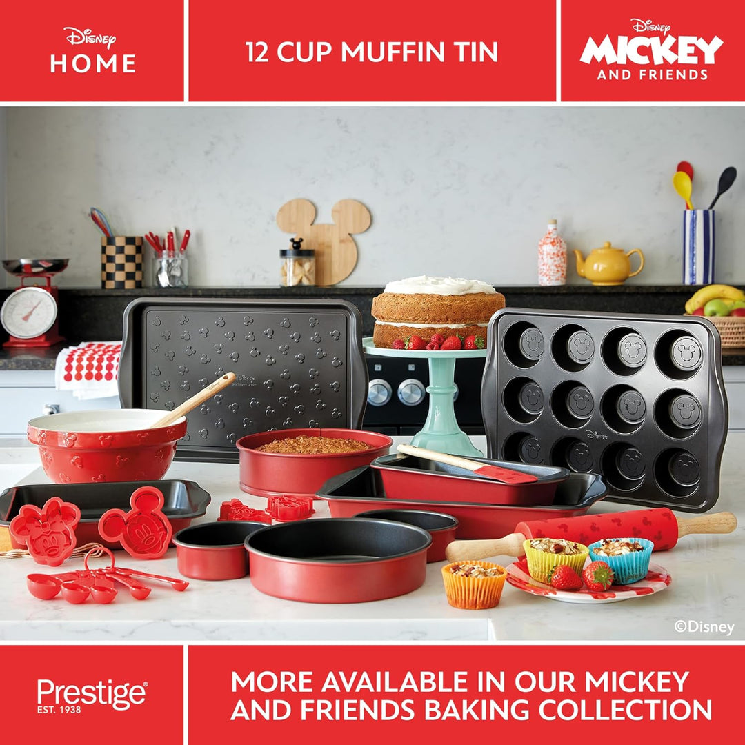 Prestige New Disney Bake with Mickey Mouse Muffinblech zum Backen mit 12 Mulden - Antihaft-Muffinfor