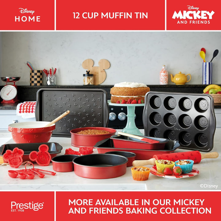 Prestige New Disney Bake with Mickey Mouse Muffinblech zum Backen mit 12 Mulden - Antihaft-Muffinfor