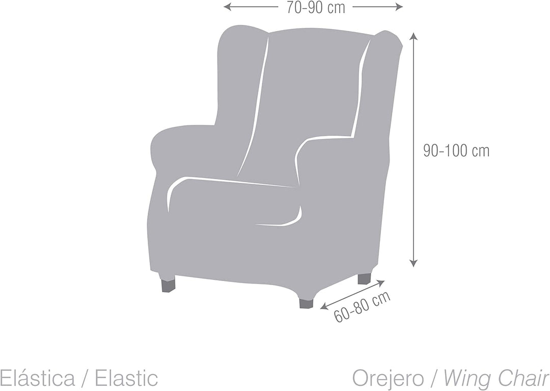 Eysa Dorian elastisch Sofa überwurf ohrensessel, Chenille, 00-Ecru, 37 x 9 x 29 cm, 00-ecru