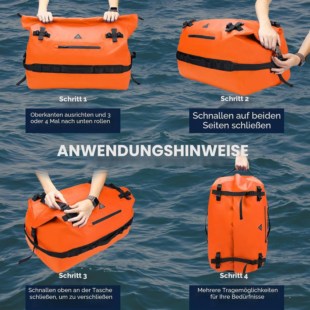 Haimont wasserdichter Rucksack, vielseitig wasserdicht Tasche, Dry Bag komfortabel, RollTop, Strand,