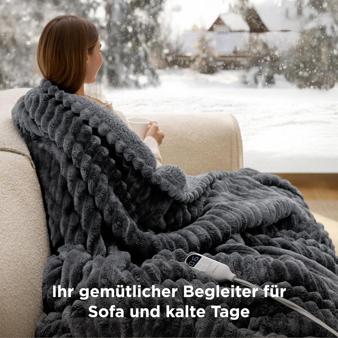 BEDSURE Heizdecke Wärmedecke Elektrische Kuscheldecke - mit Abschaltautomatik, 6 Heizstufen & 10 Stu