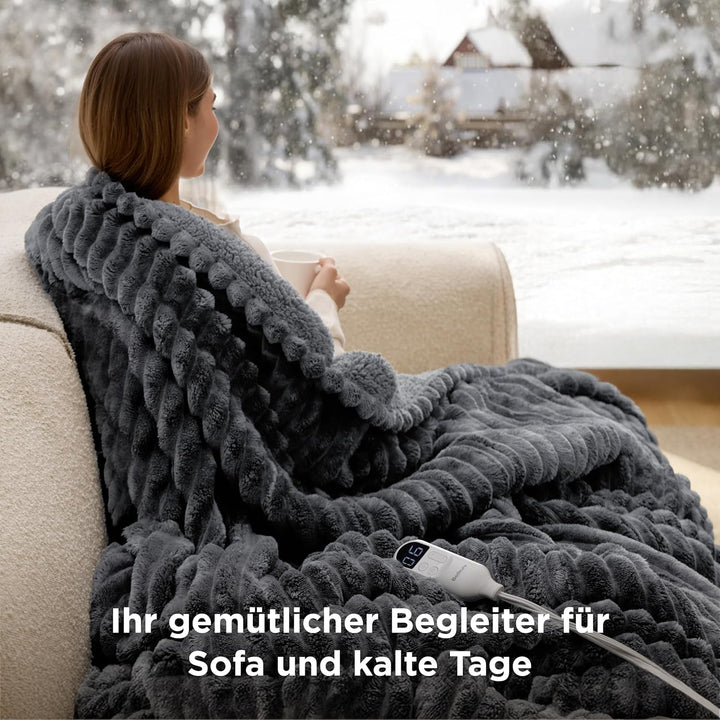 BEDSURE Heizdecke Wärmedecke Elektrische Kuscheldecke - mit Abschaltautomatik, 6 Heizstufen & 10 Stu