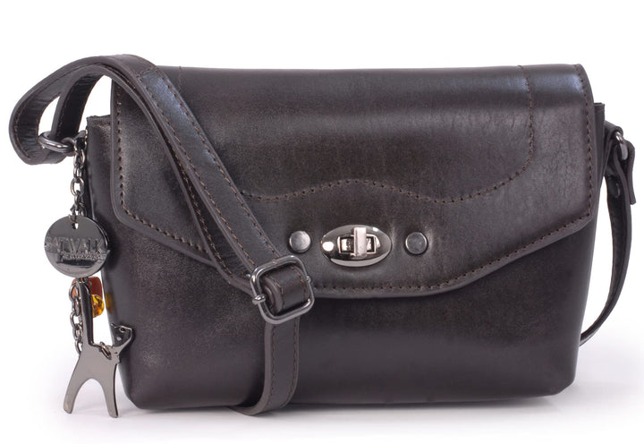 Catwalk Collection Handbags - Damen Leder Umhängetasche - Crossbody Bag/Handtasche Klein - Verstellb