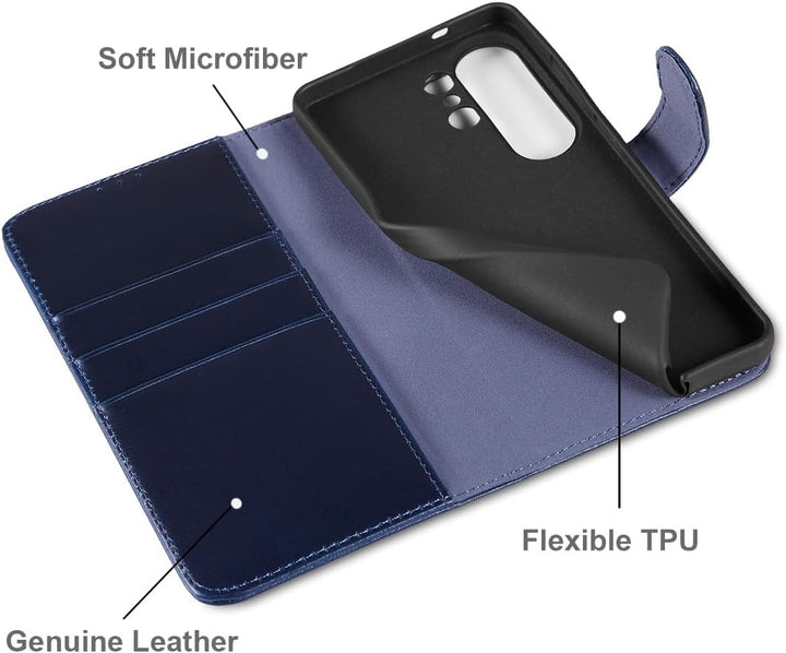 LENSUN Handyhülle für Samsung Galaxy S26 Ultra Echtleder, Premium Leder Hülle [Brieftasche][Standfun
