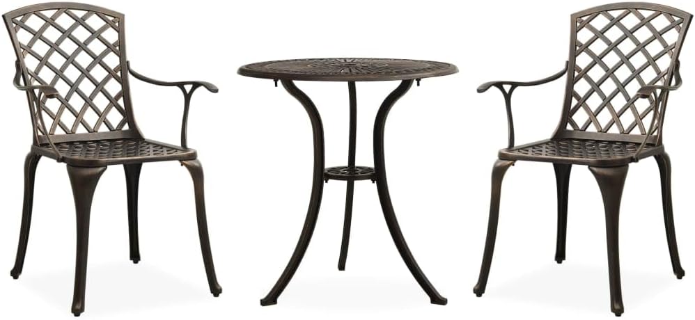 vidaXL Bistroset 3-TLG. Balkonset Gartenmöbel Sitzgruppe Balkonmöbel Gartenset Gartentisch Gartenstu