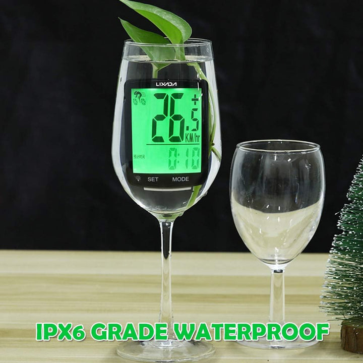 Lixada Fahrradcomputer Drahtloser multifunktionaler LCD-Bildschirm Fahrrad Regendichter Tachometer K