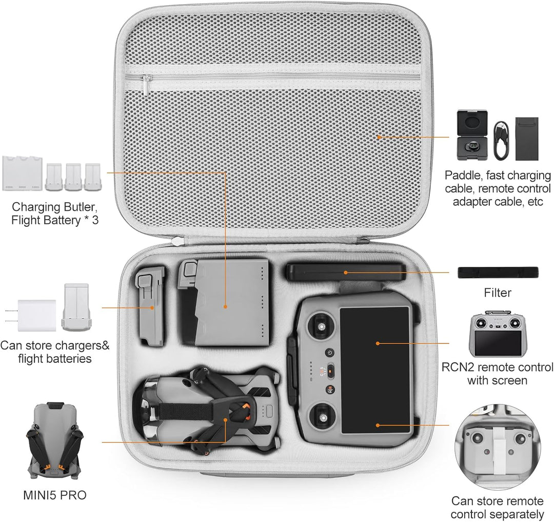 Mini 5 Pro Tasche, für DJI Mini 5 Pro Fly More Combo Zubehör Tragbare Tragetasche Koffer, Case für D