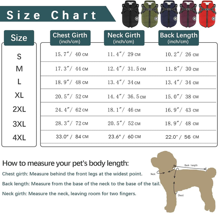 Aiboria Hundejacken für den Hundemantel Winter Winddicht Wasserdicht Skifahren Hundeweste Fleece War