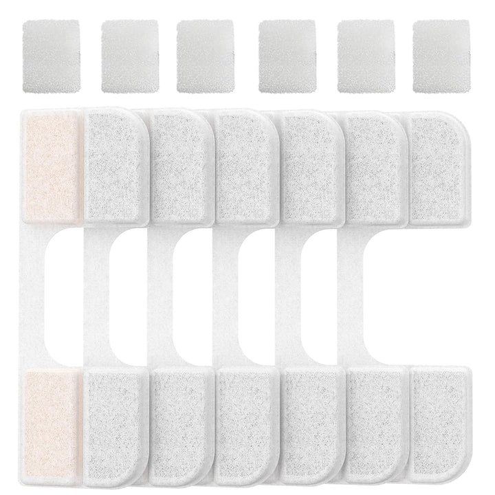 6 Pack Filter für Katzentrinkbrunnen & 6 Pack Schwämme Filterersatz, Katzentrinkbrunnenfilter für 3.