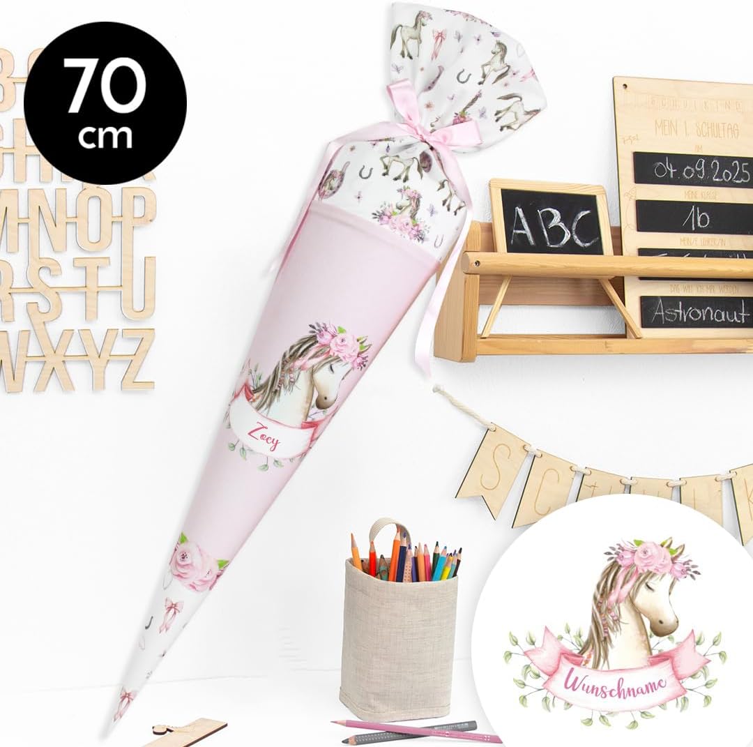 Schultüte aus Stoff Kuschel Velvet individualisierbar mit Wunschname personalisierbar 70 cm 85 cm -