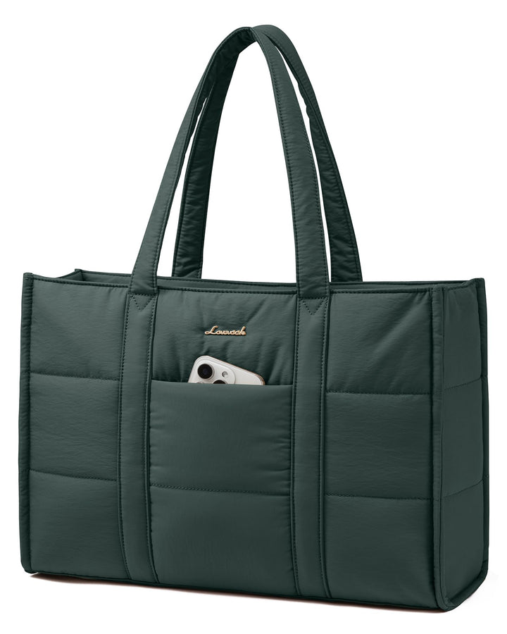 LOVEVOOK Handtasche Damen Gross, Puffer 17 Zoll Laptoptasche Shopper Tasche Arbeitstasche Aktentasch